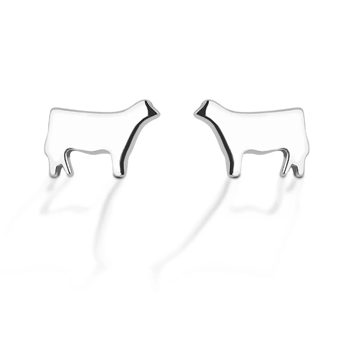 KHJ - Heifer Silhouette Earrings - Sterling Silver