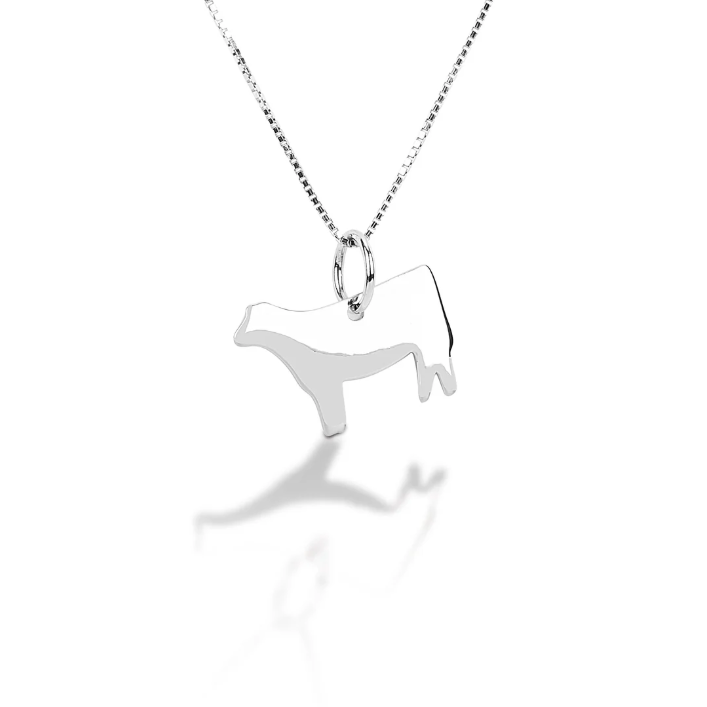 KHJ - Heifer Silhouette Pendant - Sterling Silver