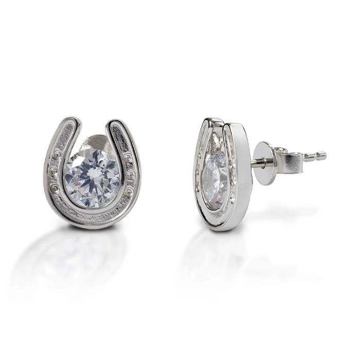 KHJ - Horseshoe Stud Earrings - Sterling Silver