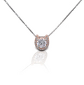 KHJ - Rose Gold Plated Horseshoe Necklace - Sterling Silver