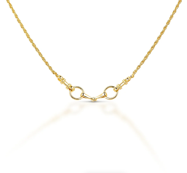 KHJ - Small Gold-plated Brass Snaffle Bit Necklace