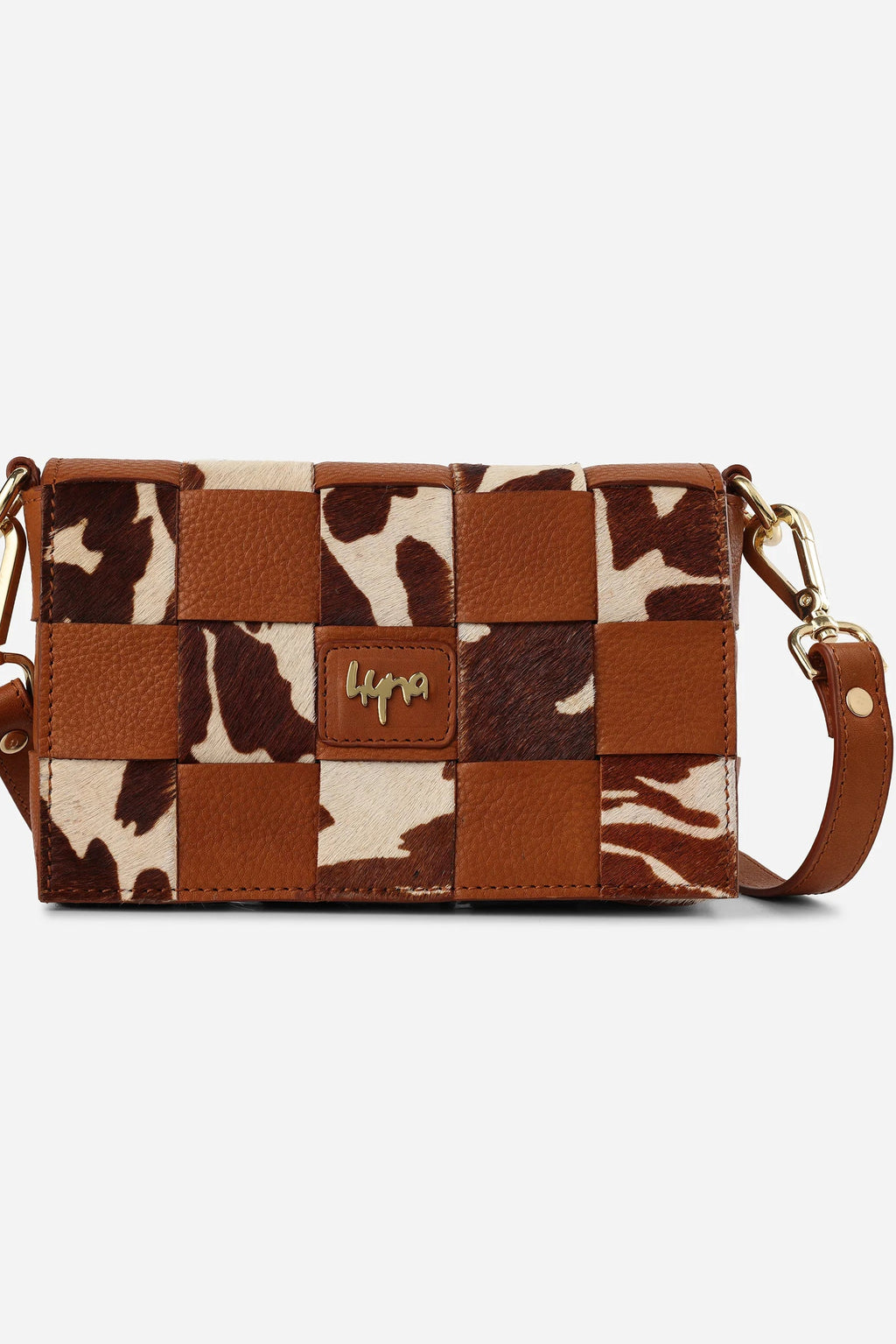 Hyna Tartan Mini Crossbody bag (Tan)