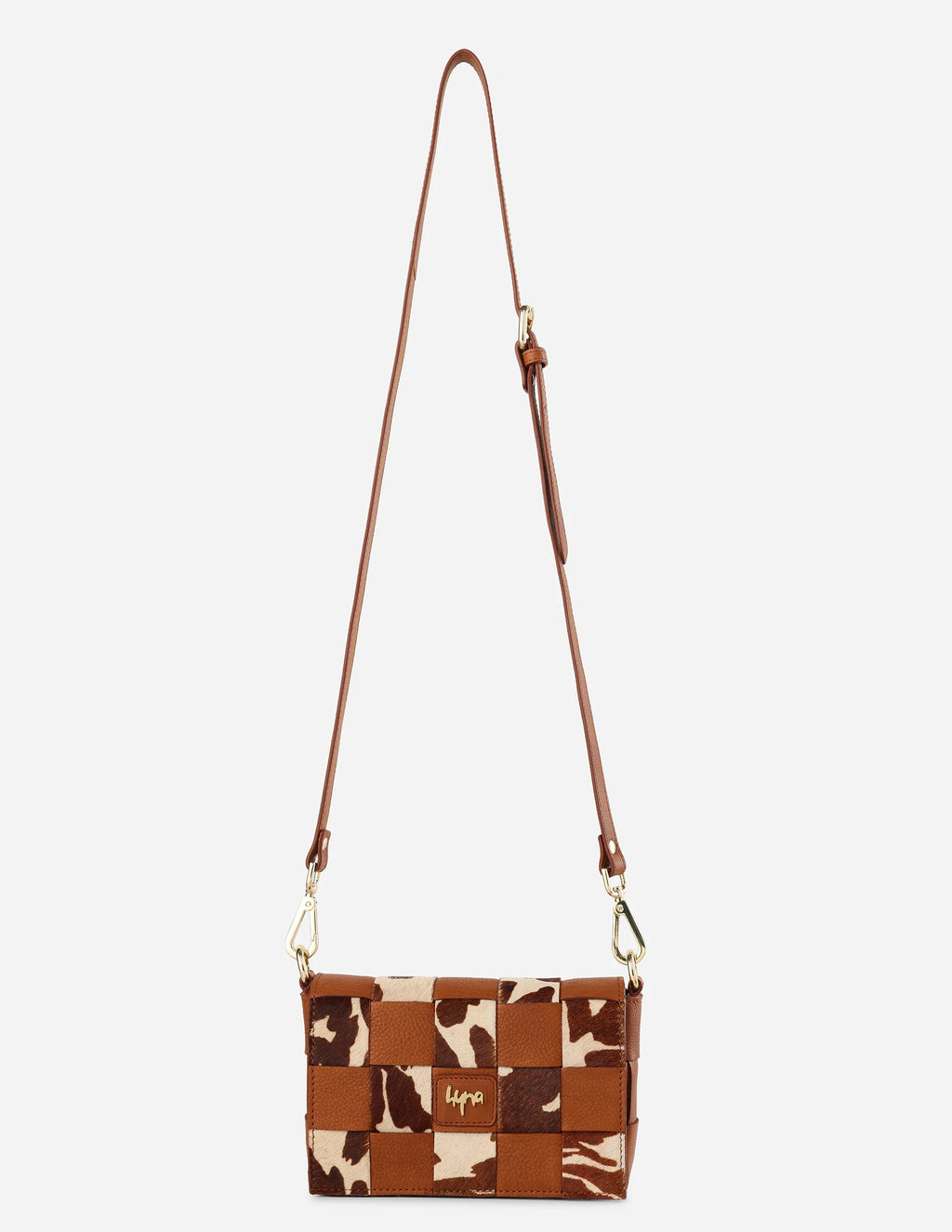 Hyna Tartan Mini Crossbody bag (Tan)