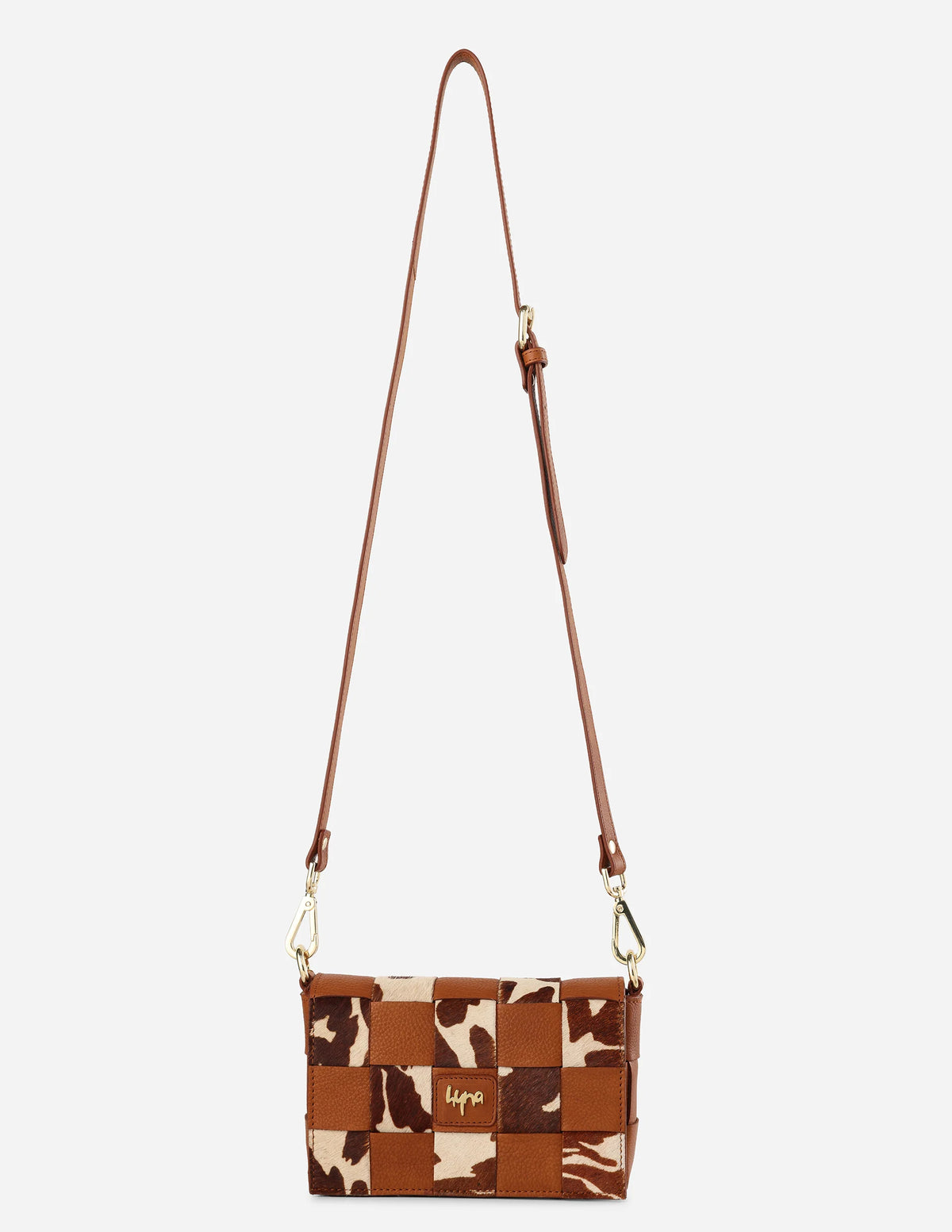 Hyna Tartan Mini Crossbody bag (Tan)