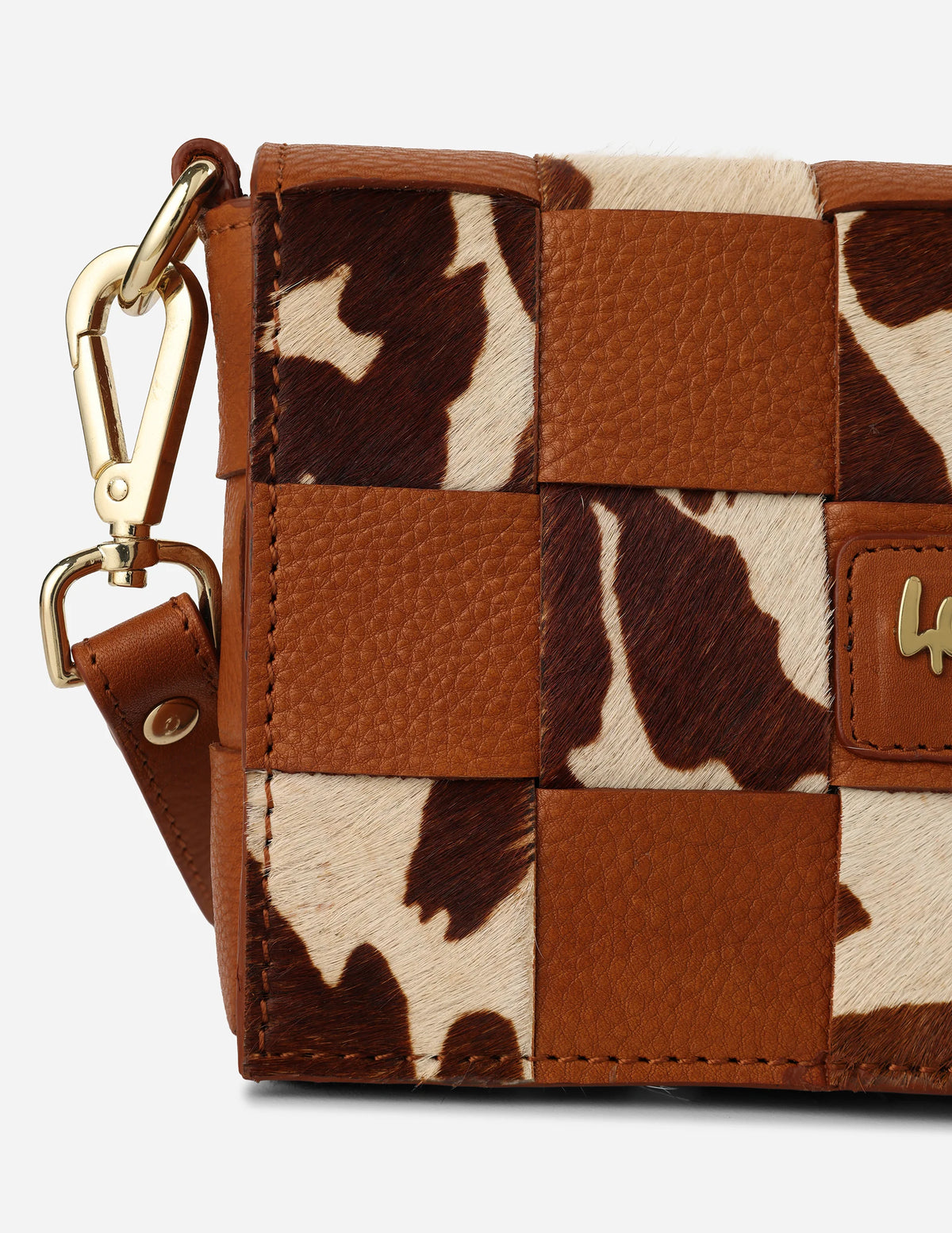 Hyna Tartan Mini Crossbody bag (Tan)