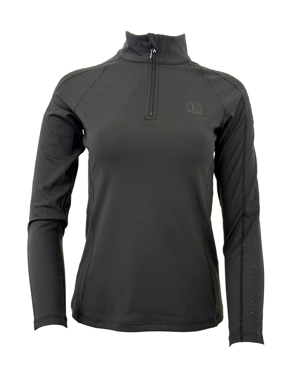 Chloe Black Crystal Base Layer With Long Sleeves