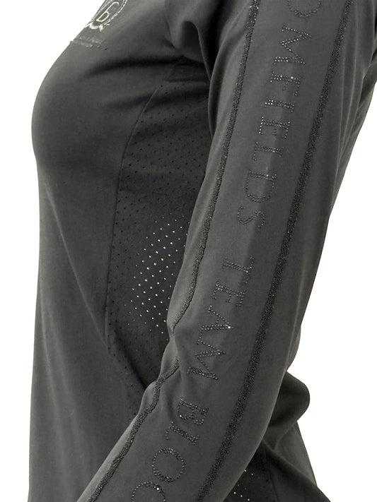Chloe Black Crystal Base Layer With Long Sleeves