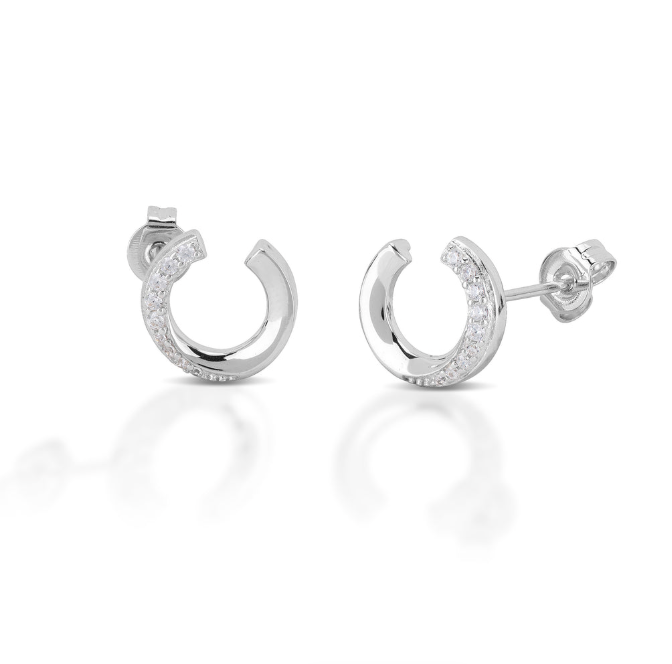KHJ - Earrings Half with Stones