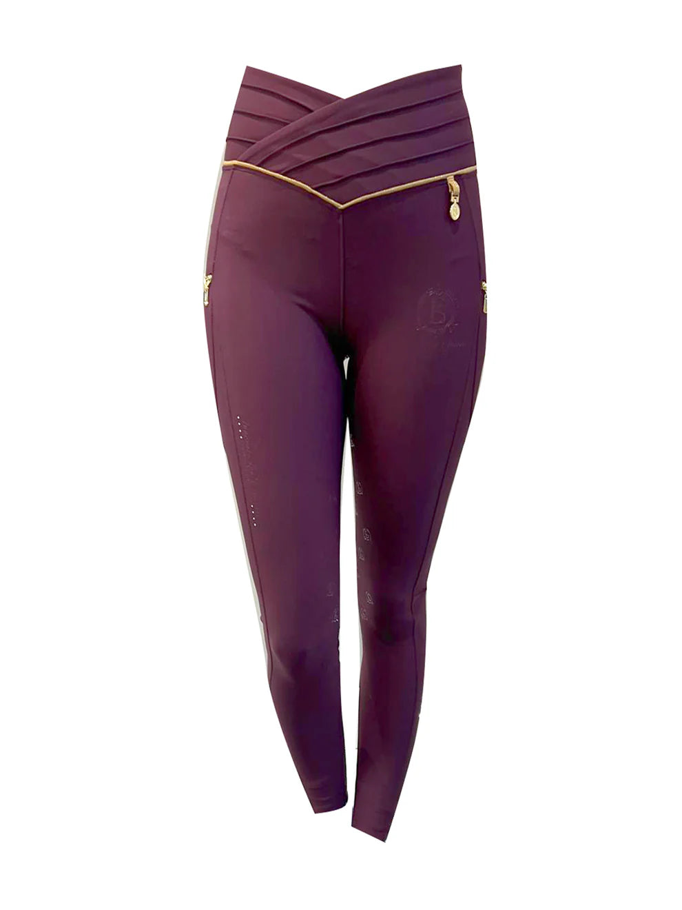 Maya Ultra High Pleated Leggings- Mulberry