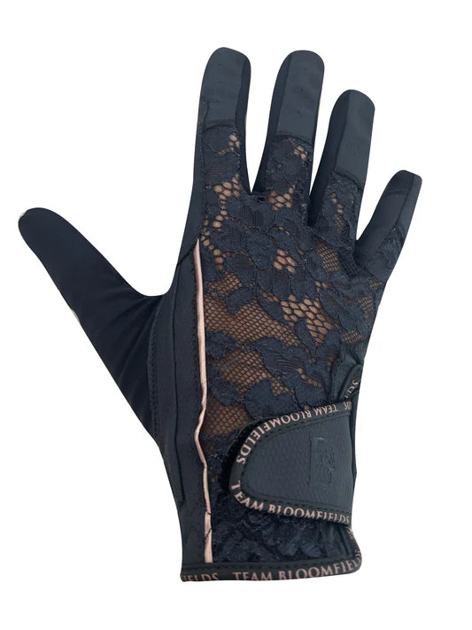 Concours Elegant Navy & Rose Gold Lace Gloves