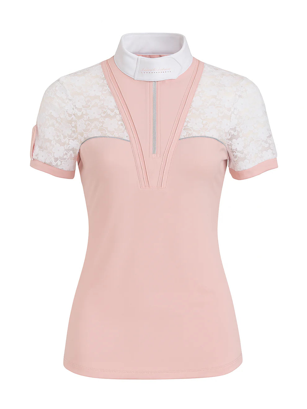 Sophia Pink Lace Show Shirt with Short Sleeves