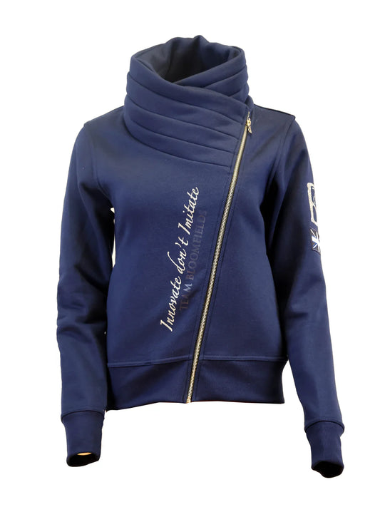 Sabrina Navy & Rose Gold Ruffle Collar Top