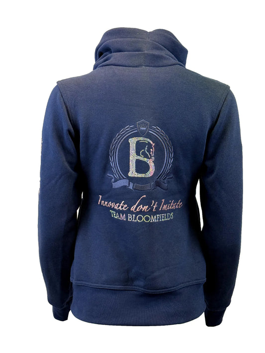 Sabrina Navy & Rose Gold Ruffle Collar Top